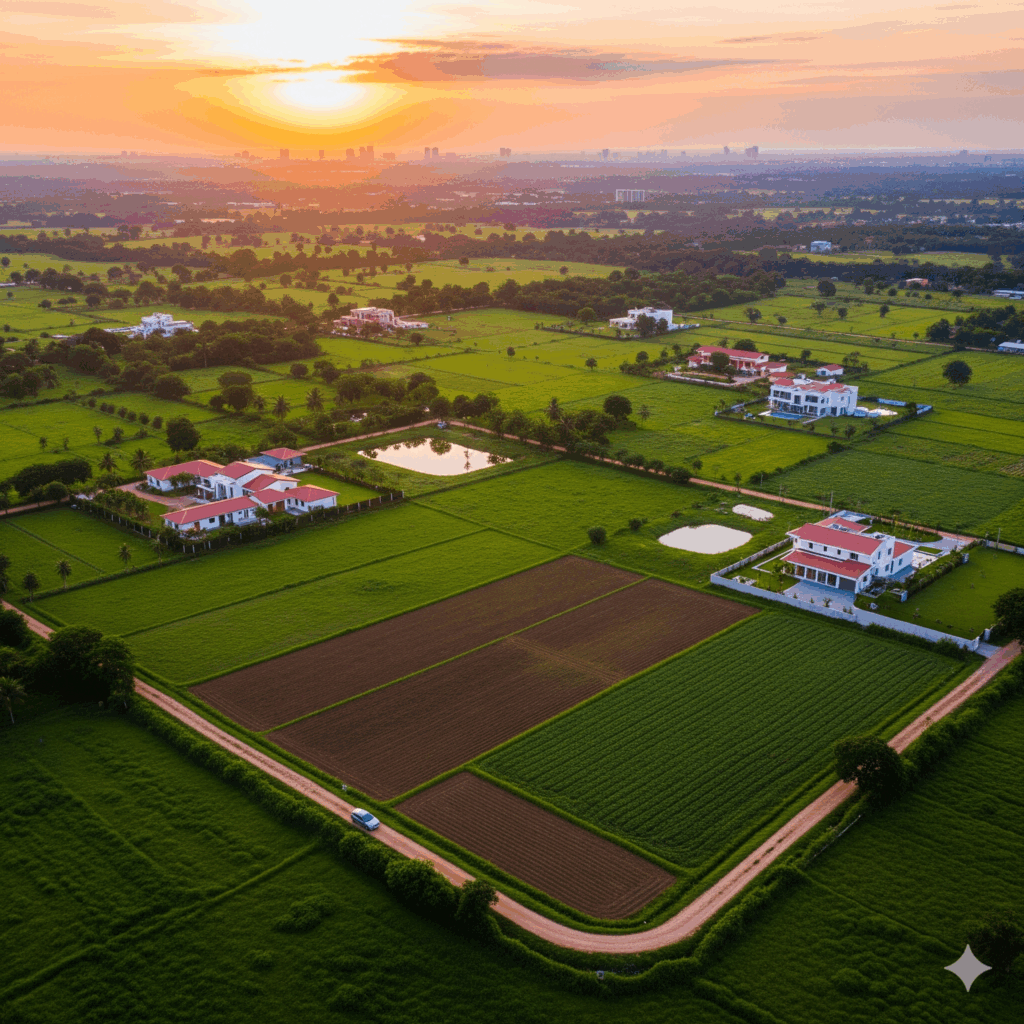 managed farm land near Bangalore